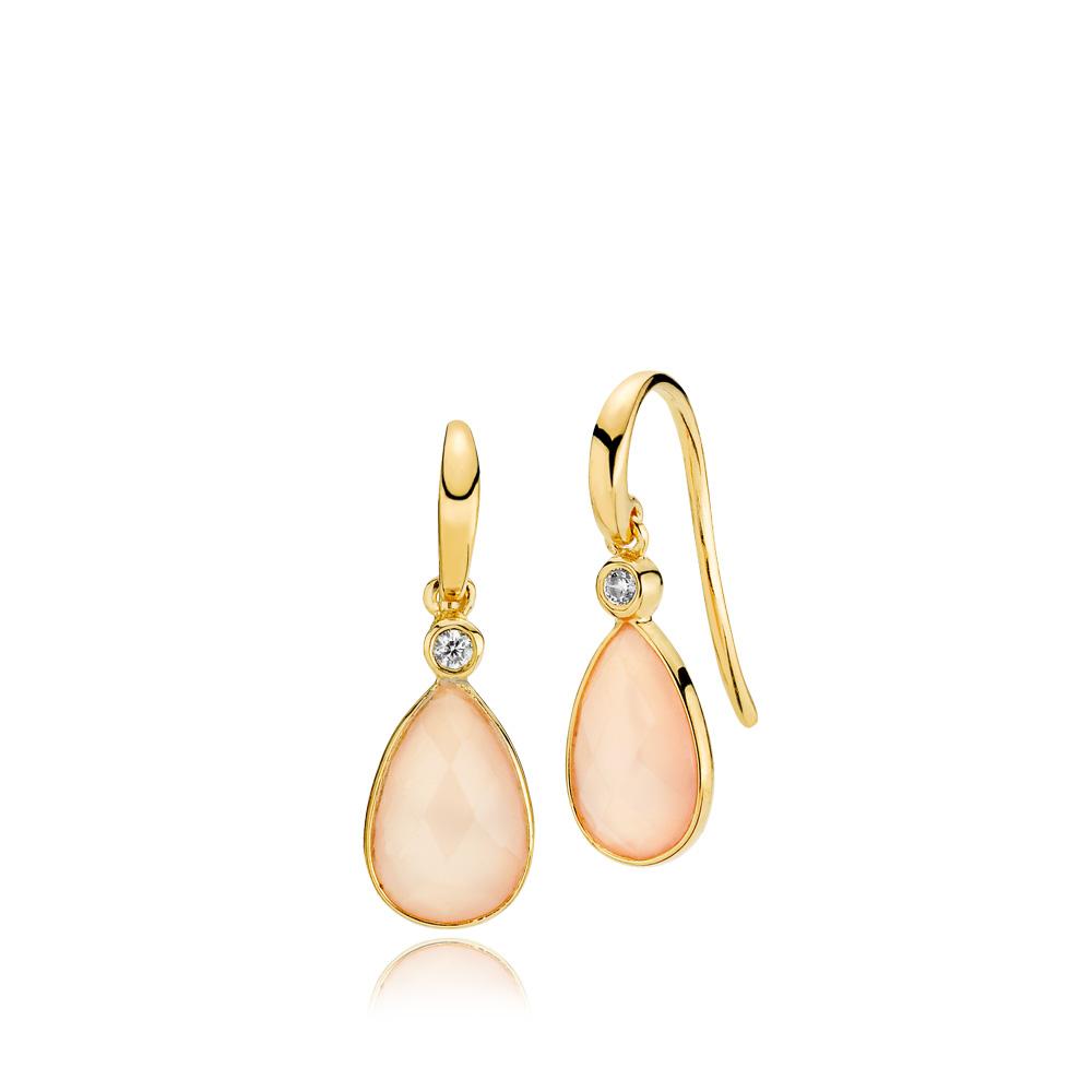 IMPERIAL - Earring medium shiny goldpl. silver- pink