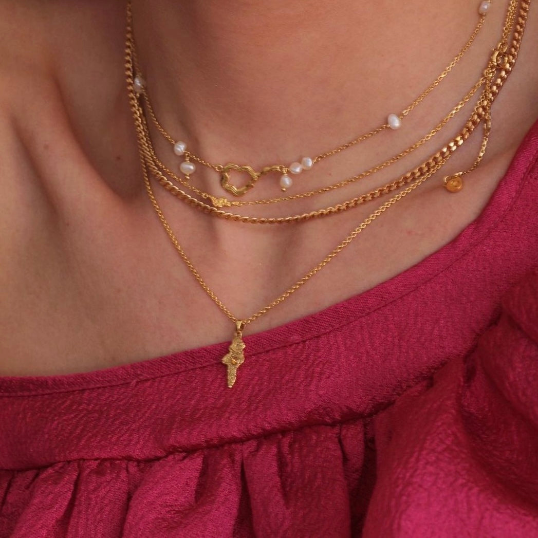 Lärke Bentsen x Sistie - Necklace Gilded with freshwater pearl