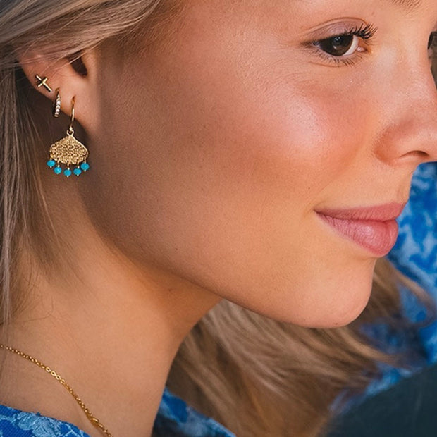 Boheme - Earring blue Gold plated