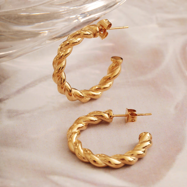 Rope - Creoles Gold-plated