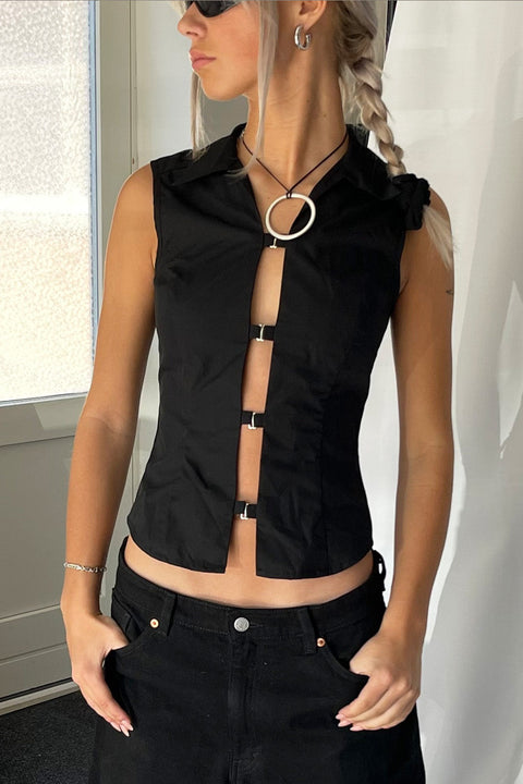 Xenia & Lisa x Sistie - Sort figursyet vest