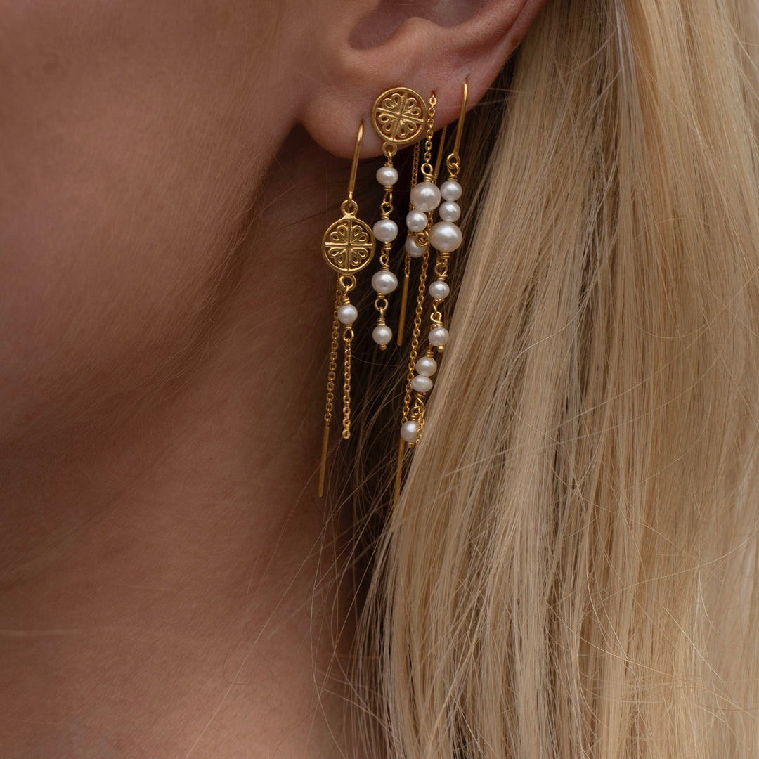Sofia - Gold-plated earring with freshwater pearls