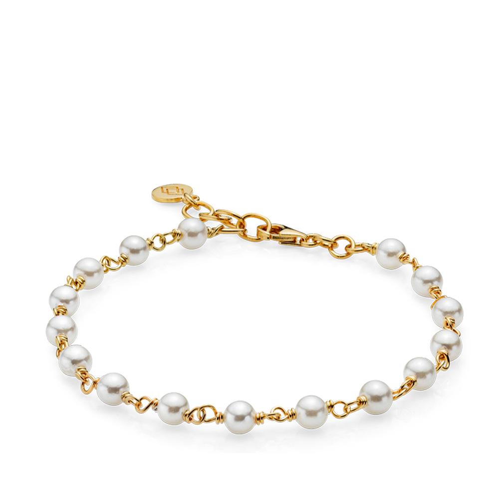 MISS PEARL - Bracelet gold pl. silver. fresh water pearl
