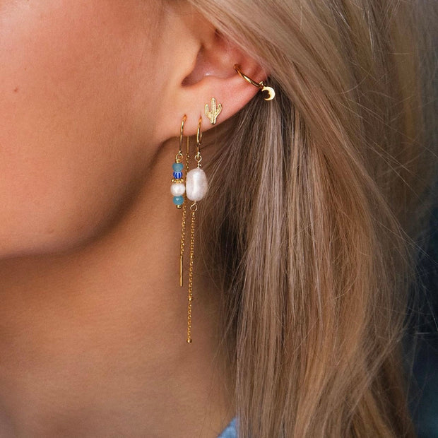 Simona - Earring blue Gold plated