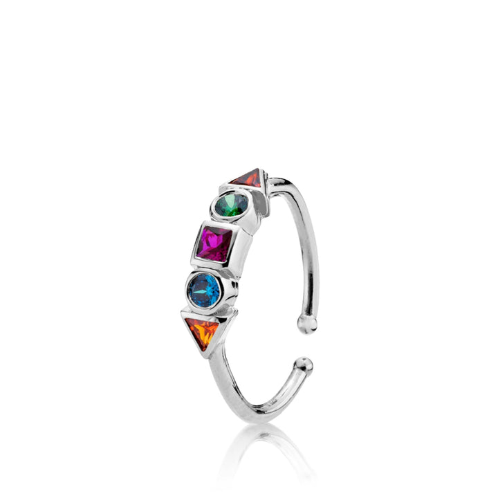 Element - Ring Silver with colored stones Onesize