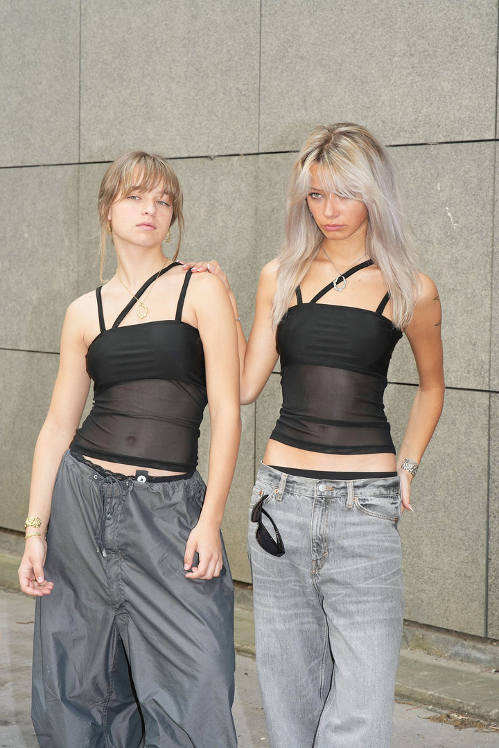 Xenia &amp; Lisa x Sistie Black mesh top