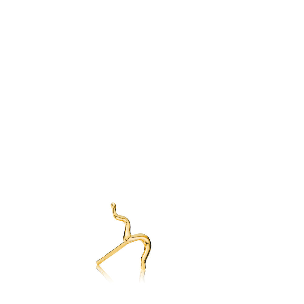 YOUNG ONE SNAKE - Earstud shiny gold pl. recycled silver
