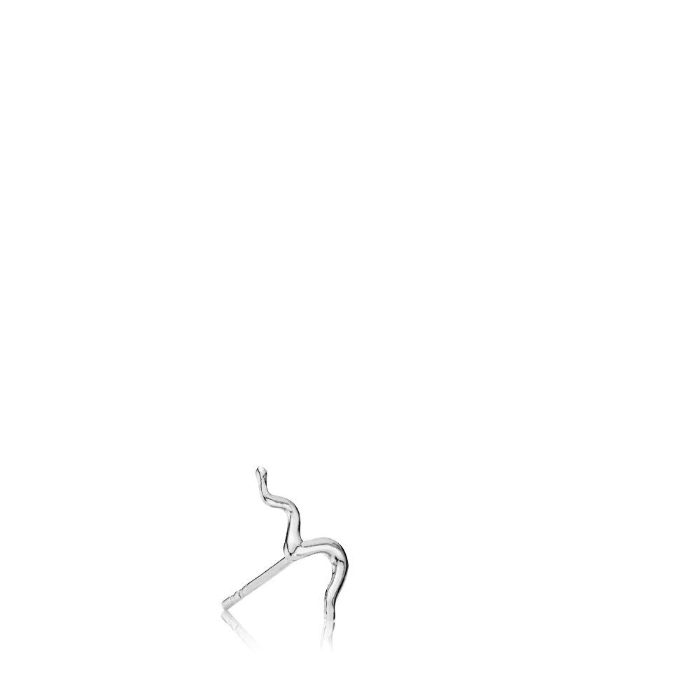 YOUNG ONE SNAKE - Earstud shiny rhodium pl. recycled silver