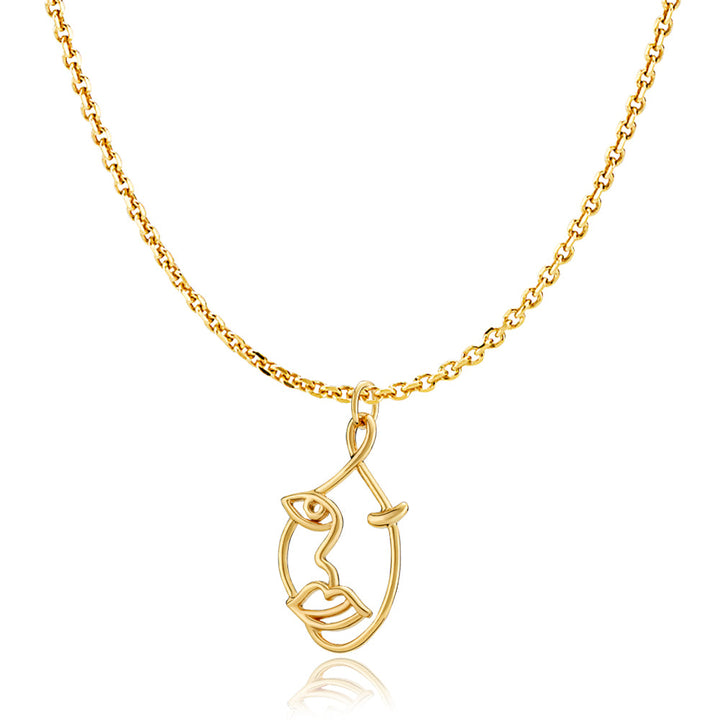 THE KISS - Chain with pendant shiny gold pl. recycled silver 45