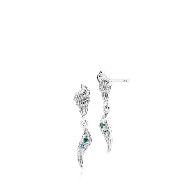 Kaia - Earring Silver with green onyx and blue topaz
