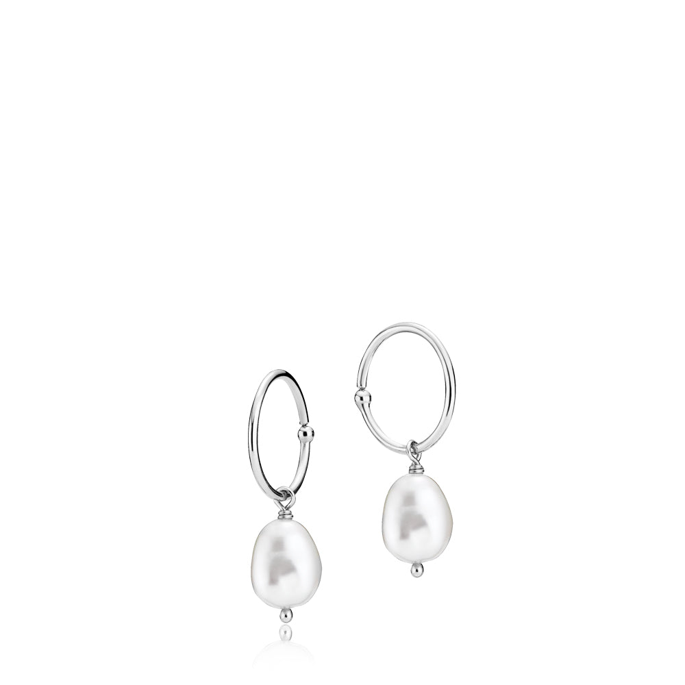 YOUNG ONE - Earring shiny recycled silver freshwater pearls