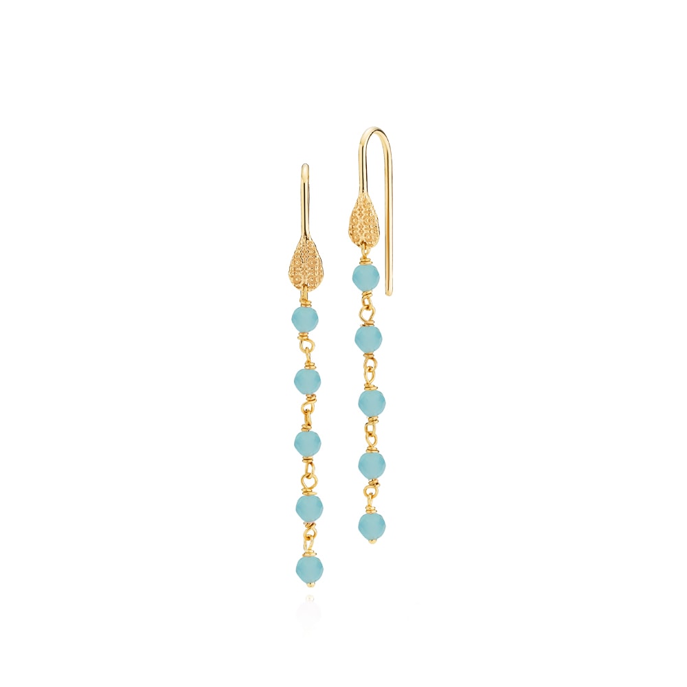 Boheme - Long earring blue Gold plated