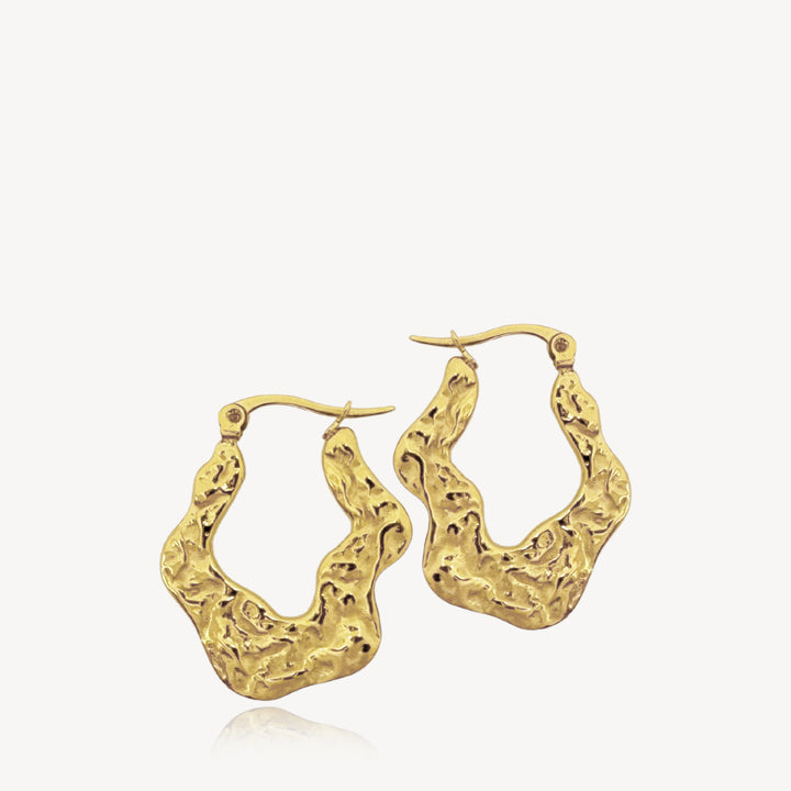 Wavy - Øreringe Forgyldt