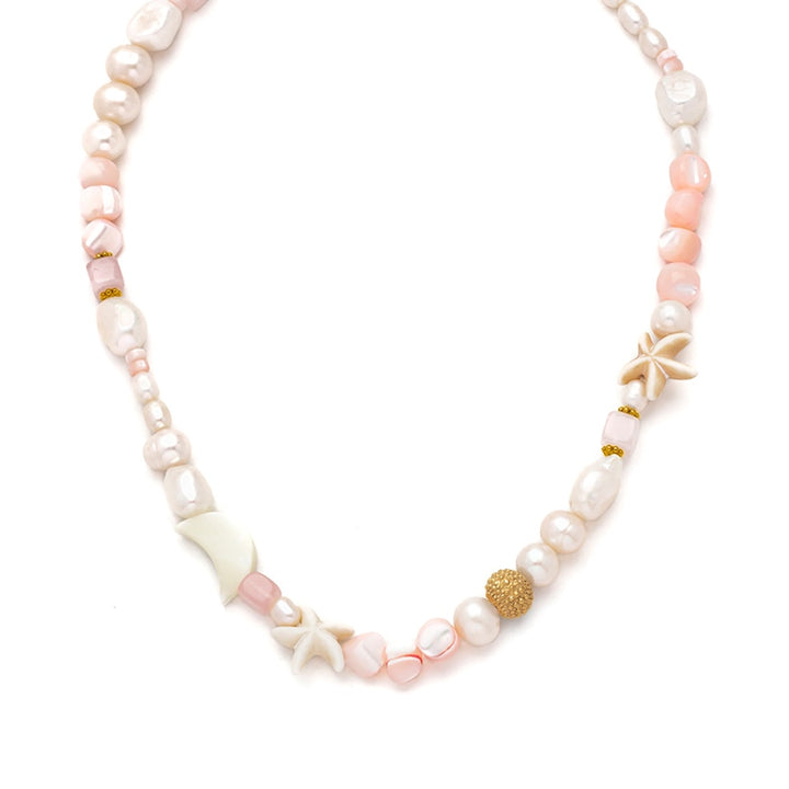 Sistie2nd - Pink Pearl Necklace Gold Plated