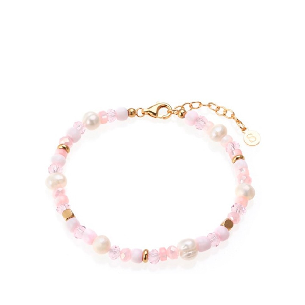 Kora - Pink bracelet Gold plated